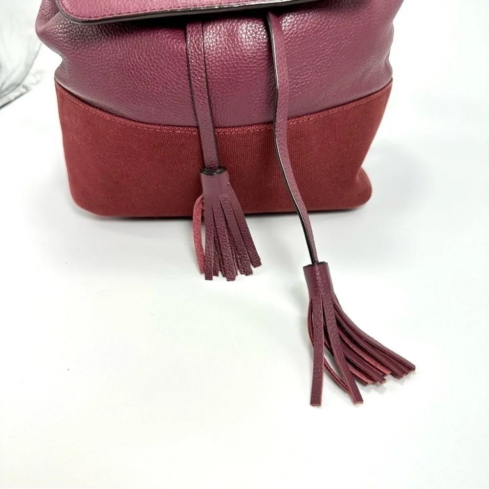 Rebecca Minkoff burgundy mansfield leather backpack with tassels